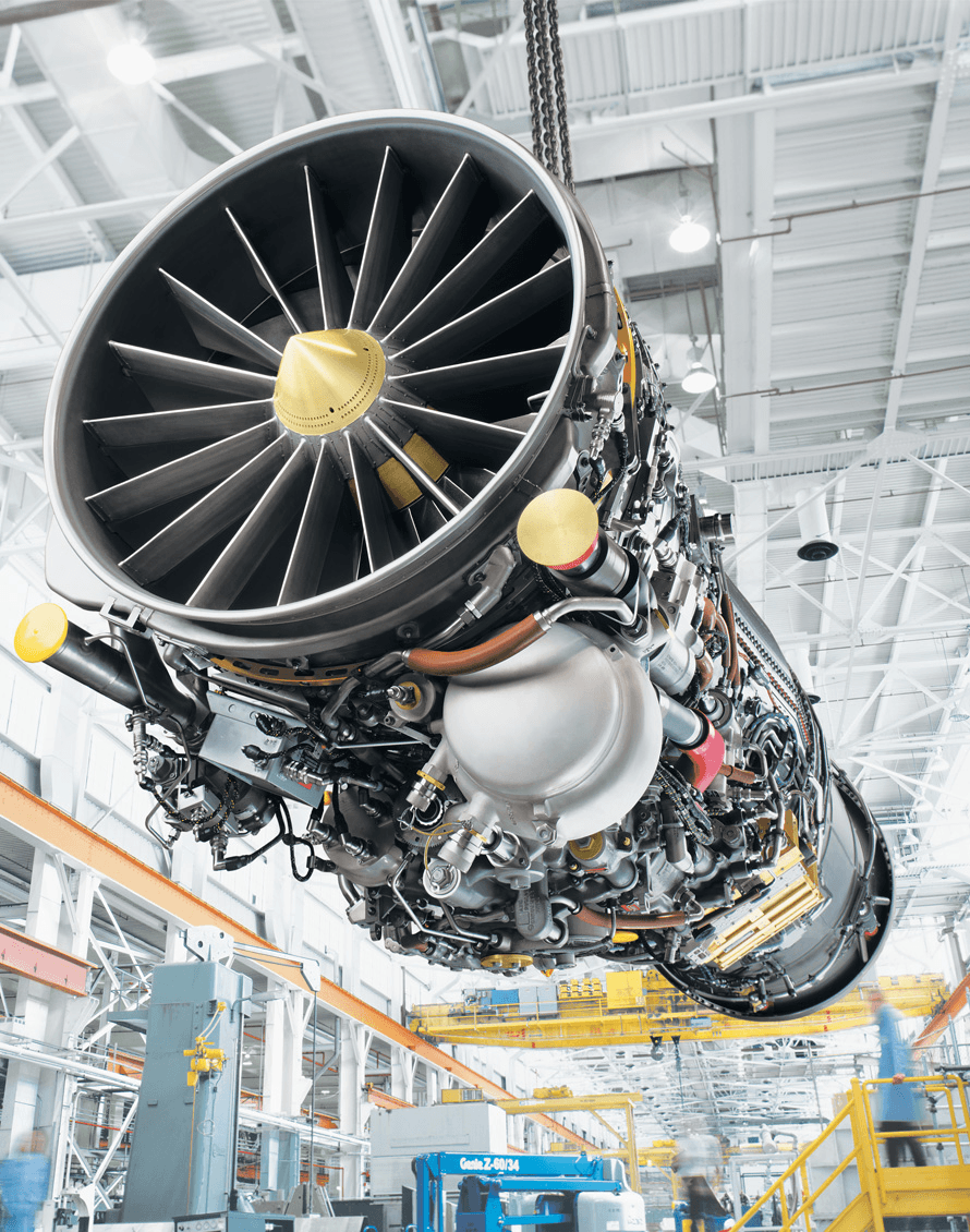 Suspended Aircraft Engine - Maintenance and Overhaul Facility