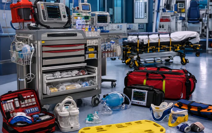 Hospital defibrillator unit with monitor